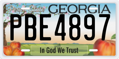 GA license plate PBE4897