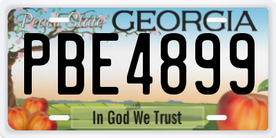 GA license plate PBE4899