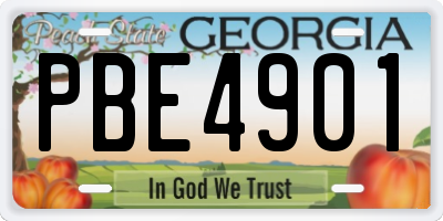 GA license plate PBE4901