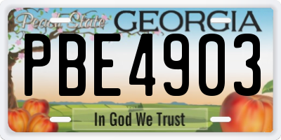 GA license plate PBE4903