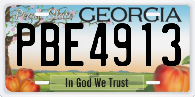 GA license plate PBE4913