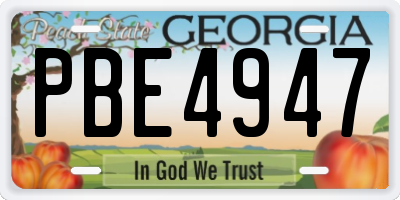 GA license plate PBE4947