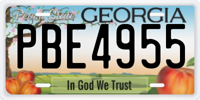 GA license plate PBE4955