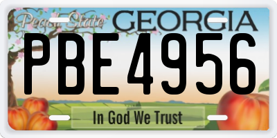 GA license plate PBE4956