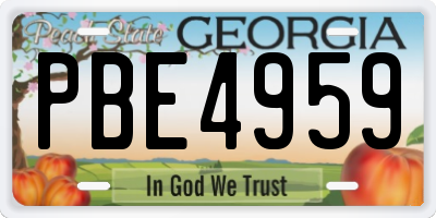 GA license plate PBE4959