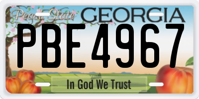 GA license plate PBE4967