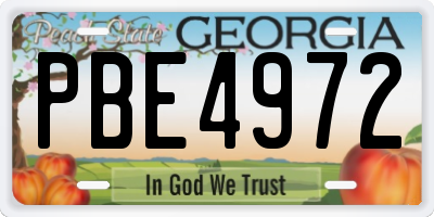 GA license plate PBE4972