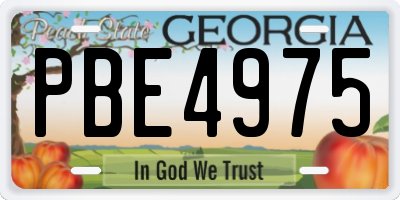 GA license plate PBE4975