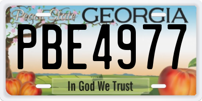 GA license plate PBE4977
