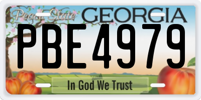 GA license plate PBE4979