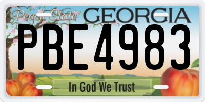GA license plate PBE4983