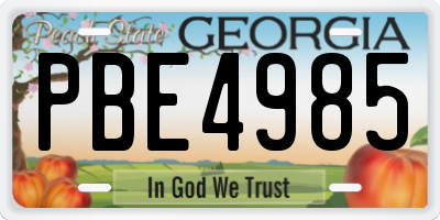 GA license plate PBE4985