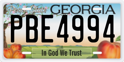 GA license plate PBE4994