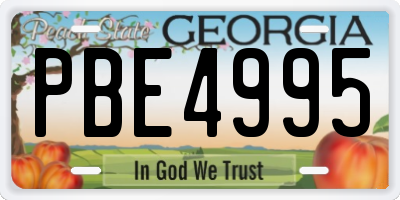GA license plate PBE4995