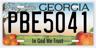 GA license plate PBE5041