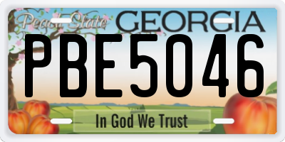 GA license plate PBE5046