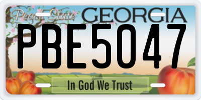 GA license plate PBE5047