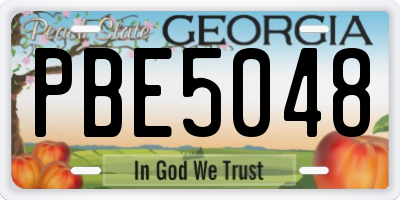 GA license plate PBE5048