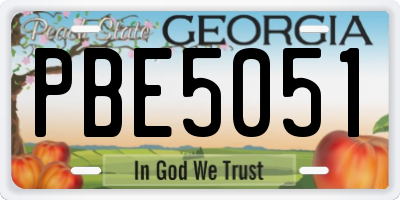 GA license plate PBE5051