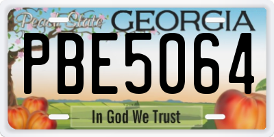 GA license plate PBE5064