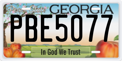 GA license plate PBE5077