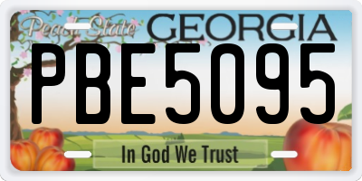 GA license plate PBE5095