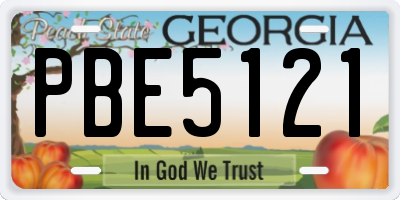 GA license plate PBE5121