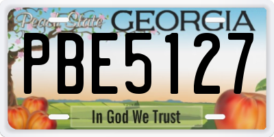 GA license plate PBE5127