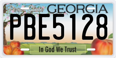 GA license plate PBE5128