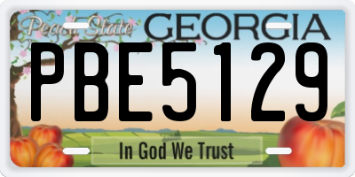 GA license plate PBE5129