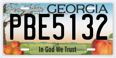GA license plate PBE5132