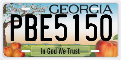 GA license plate PBE5150