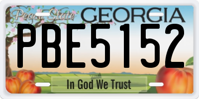 GA license plate PBE5152