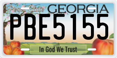 GA license plate PBE5155