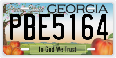 GA license plate PBE5164