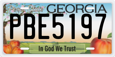 GA license plate PBE5197