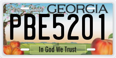 GA license plate PBE5201