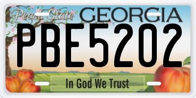 GA license plate PBE5202