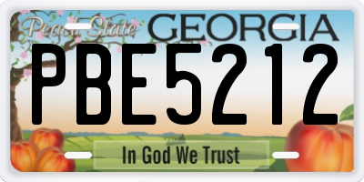 GA license plate PBE5212