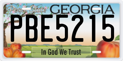 GA license plate PBE5215