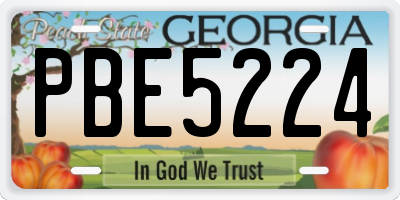 GA license plate PBE5224