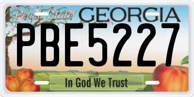 GA license plate PBE5227