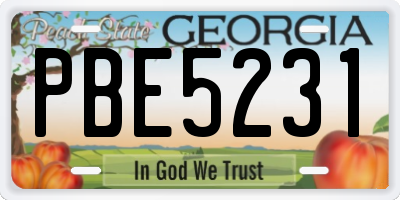 GA license plate PBE5231