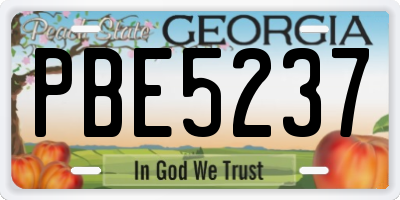 GA license plate PBE5237