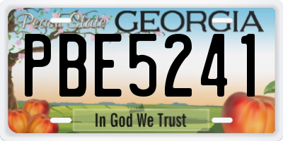 GA license plate PBE5241