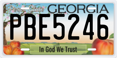 GA license plate PBE5246