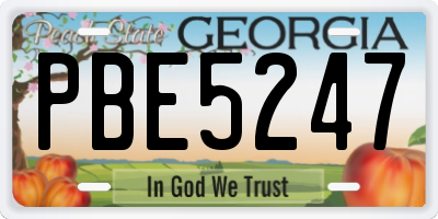 GA license plate PBE5247