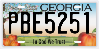 GA license plate PBE5251