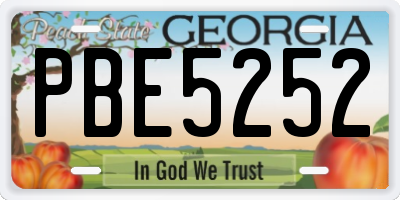 GA license plate PBE5252