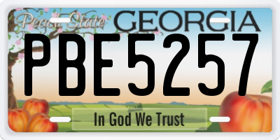 GA license plate PBE5257